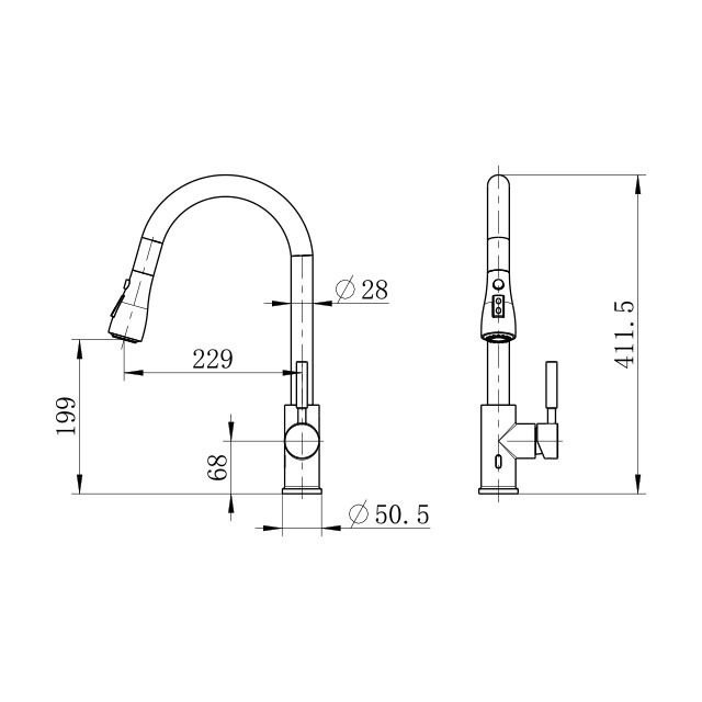 Factory wholesale Pull Down Touchless Touch Sensor Kitchen Faucet