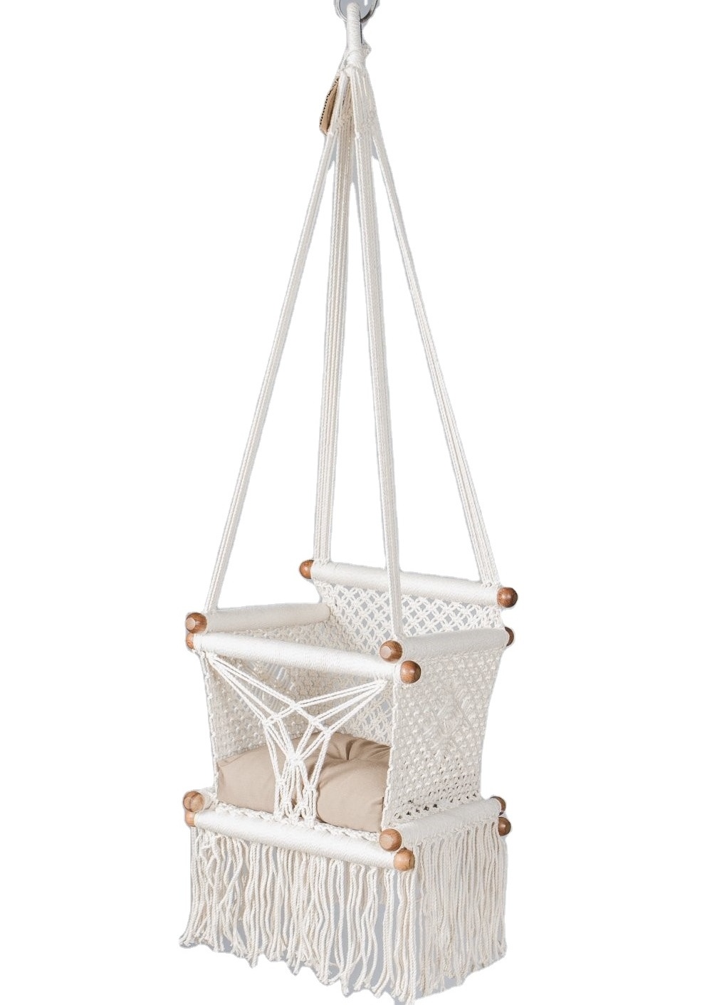 Handmade Macrame Baby Swing Made Of Cotton Rope