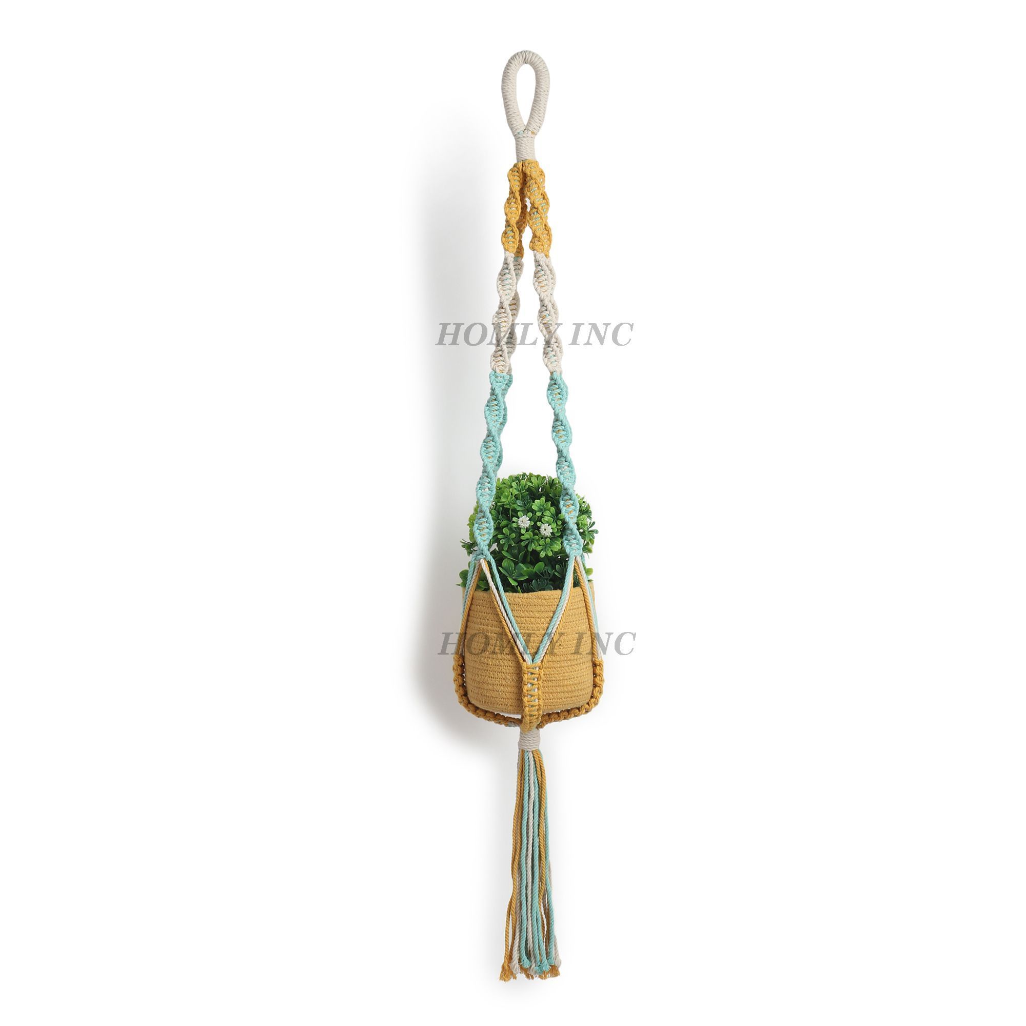 Triple the Elegance 3- Tier Handcrafted Macrame Plant Hanger for Vertical Greenery Display Handcrafted Decor for Stylish Spaces