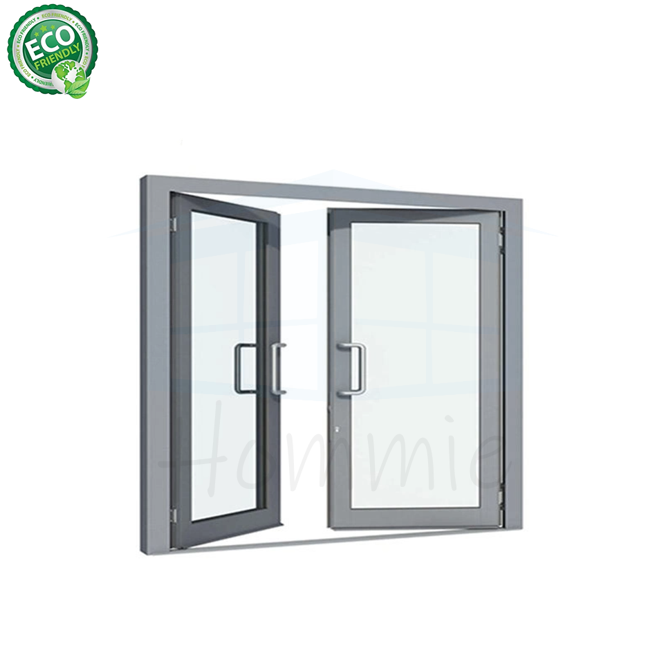 Hommie Sound Insulation 2 Panels Aluminum Casement Window Aluminum Windows With Stainless Steel Mesh