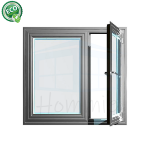 Hommie Sound Insulation 2 Panels Aluminum Casement Window Aluminum Windows With Stainless Steel Mesh