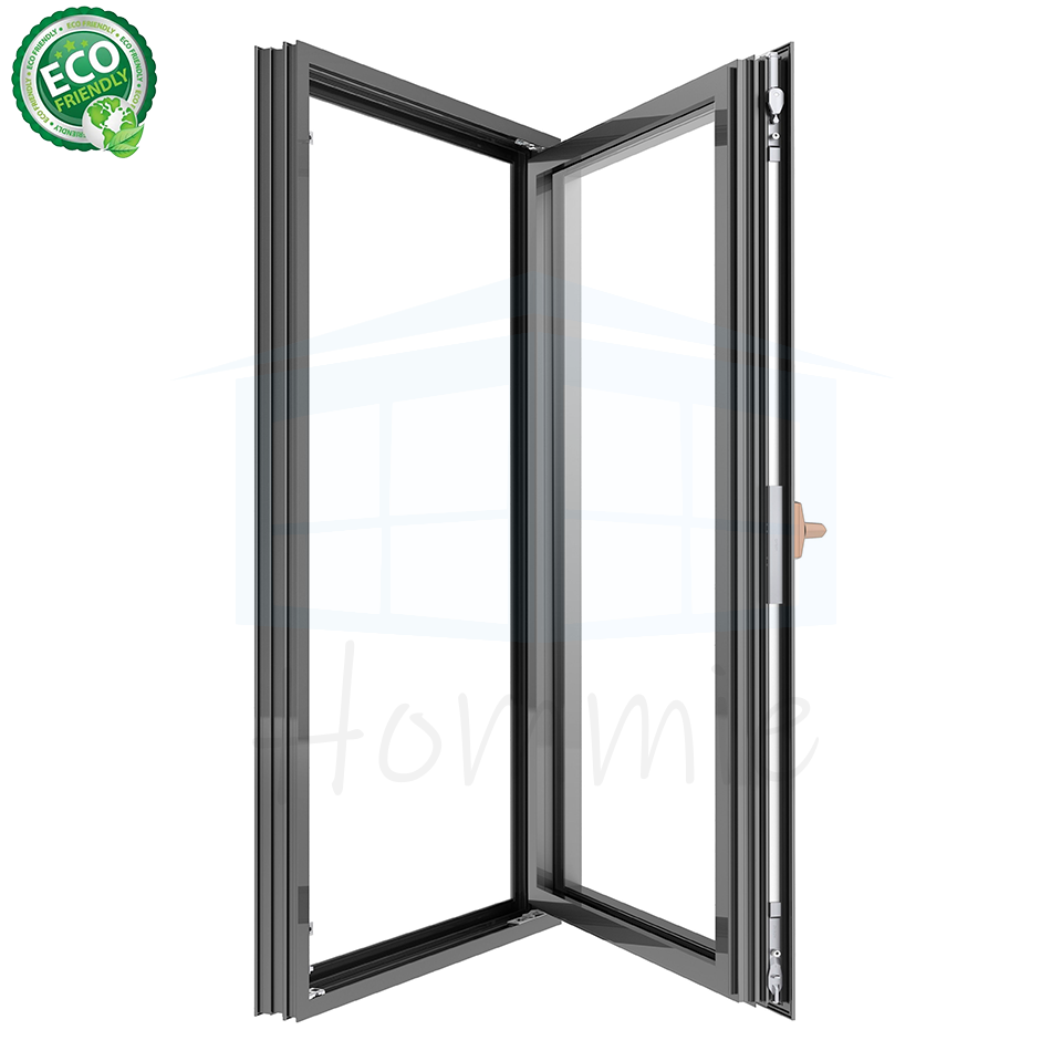 Passive House Open Inside Window NFRC Double Tempered Tinted Glass Aluminium Tilt-turn Window