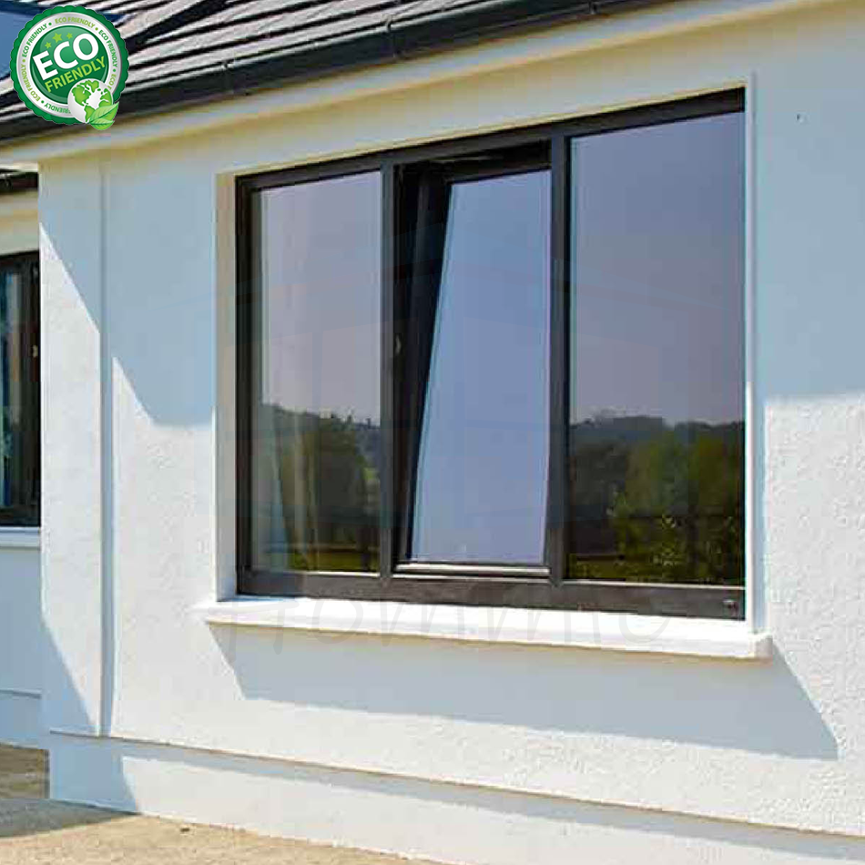 Passive House Open Inside Window NFRC Double Tempered Tinted Glass Aluminium Tilt-turn Window