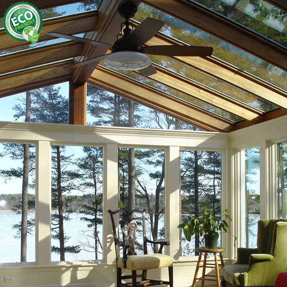 Top Quality Aluminum Frame Retractable Awning Roof Sliding Tempered Insulated Glass Greenhouse Sunroom Glass Houses