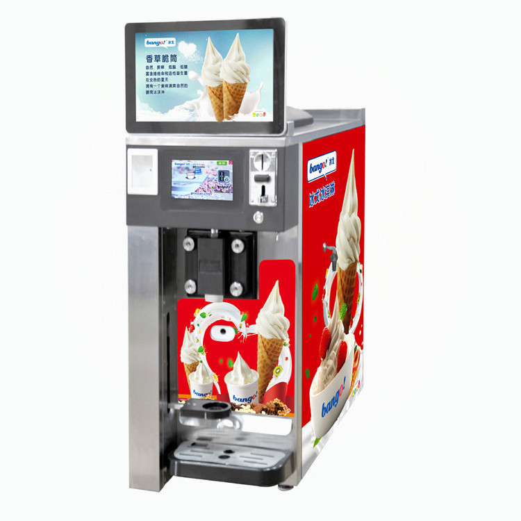 Ice cream vending machine Semi automatic for making frozen yogurt softserve