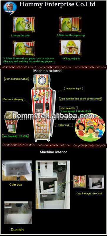 Automatic Popcorn Vending Machine HM-PC-18