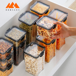 Customized Containers Plastic Set Fridge Bottles Jars Sets Lids Drawer Boxes Container Pantry Kitchen Airtight Dry Food Storage