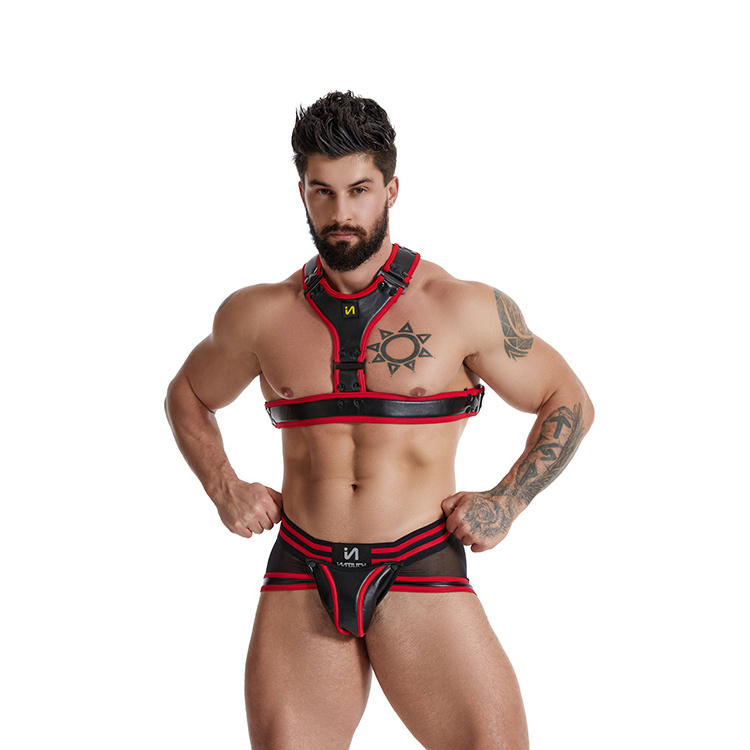 Gay Mens Party PU Suit Stretch BDSM Men Sexy Underwear Club Wear Bondage  Lingerie Slave Chest Harness Open Ass Rear Jockstrap | BestSuppliers.com