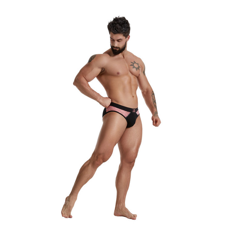 OEM Men's Lace Pink Briefs Sexy Gay Man Underwear Sex Gay Boys See Through Underpants With Custom Logo