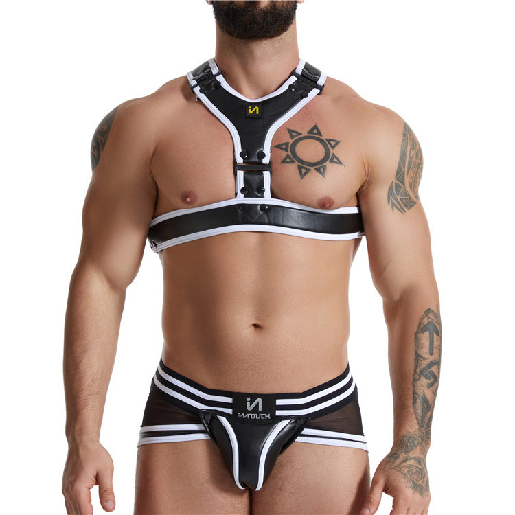 Mens Erotical Sex Bondage Lingerie Gay Sexy Leather Harness Costume