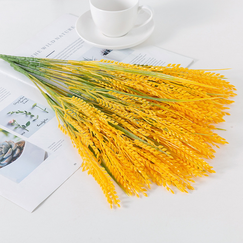 Artificial Rice Wheat Ear Plastic Grass Gardening Pastoral Flavor Wedding Decoration Props Flower