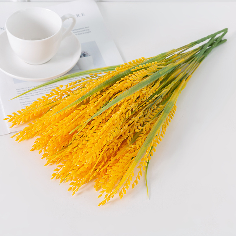 Artificial Rice Wheat Ear Plastic Grass Gardening Pastoral Flavor Wedding Decoration Props Flower