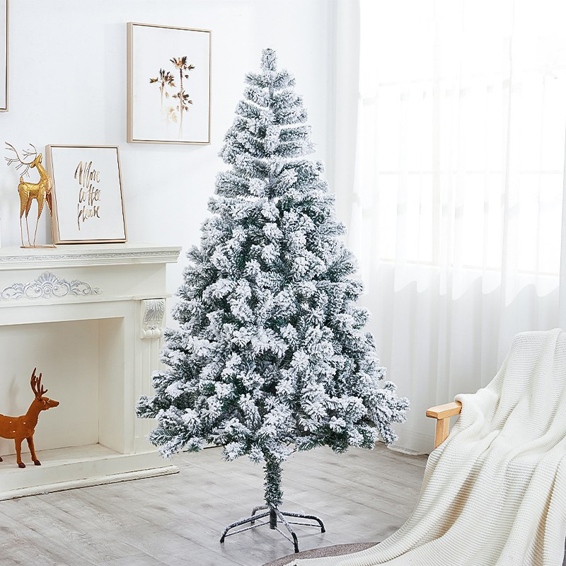 High-End White PVC Christmas Tree Flocking Simulation Popular High Quality Snow Pine Encryption Christmas Tree