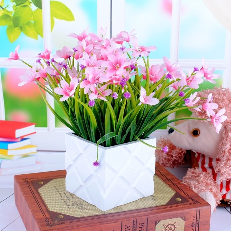 New Orchid Small Pot Plant Artificial Flower Decoration Living Room Bedroom Home Decoration Floral