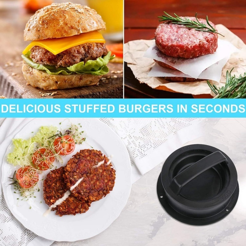 Amazon Hot Selling ABS Burger Meat Press Burger Meat Press Machine Barbecue 3 in 1 Non-Stick Filled Burger Molds