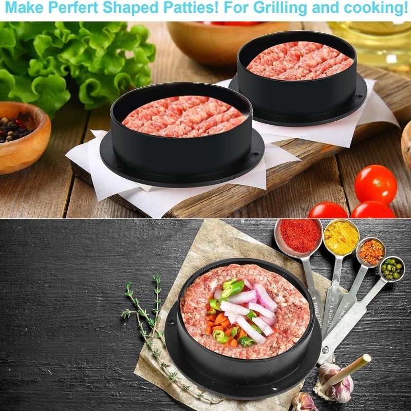 Amazon Hot Selling ABS Burger Meat Press Burger Meat Press Machine Barbecue 3 in 1 Non-Stick Filled Burger Molds