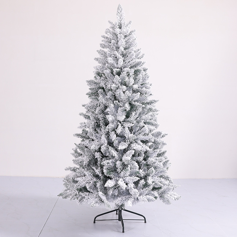 High-End White PVC Christmas Tree Flocking Simulation Popular High Quality Snow Pine Encryption Christmas Tree