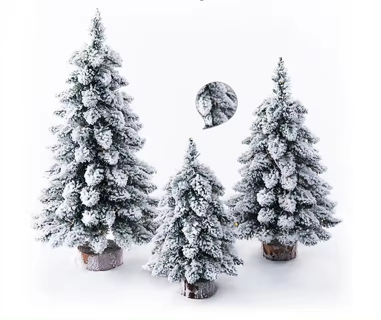 Christmas Small Flocking Tree Mini Christmas Tree Drooping Nordic Style Christmas Tree