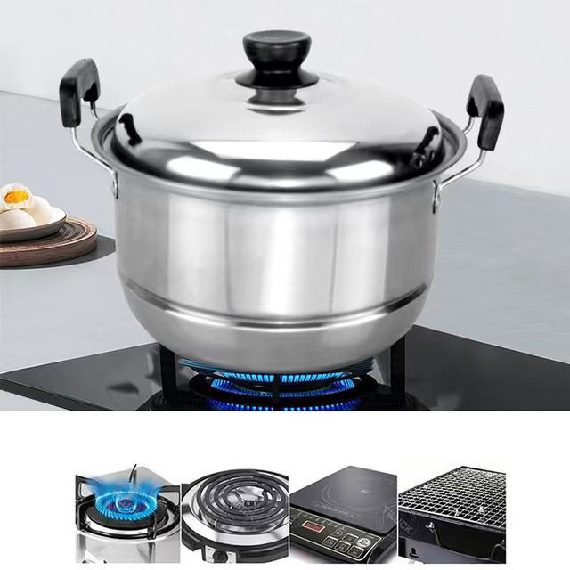 Hot Selling Stainless Steel Saucepan Large Capacity Double Ear Pot Cooking Noodles Milk Pot