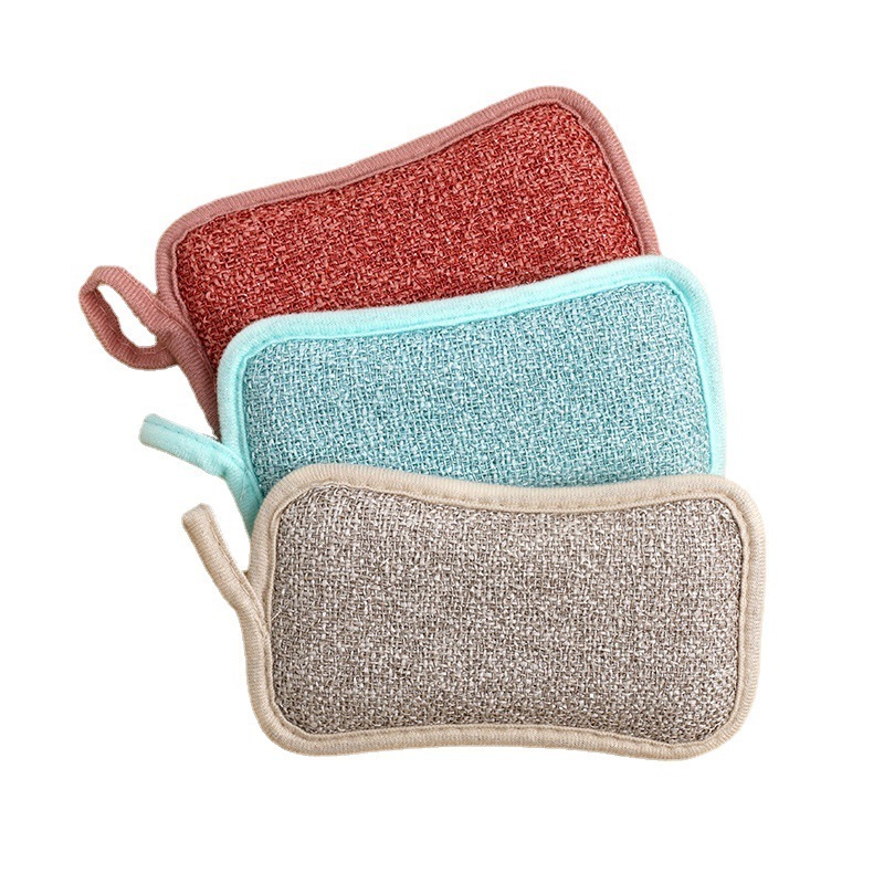 Bamboo Fiber Sponge Wipe Non-Stick Dishwasher Pots And Pans Magic Dishwashing Kitchen Rag Sponge Wipe