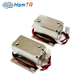 HomTR Dc 12/24v 27*30*19mm Mini Electromagnetic Solenoid Locks Electric Cabinet Safety Bolt Lock