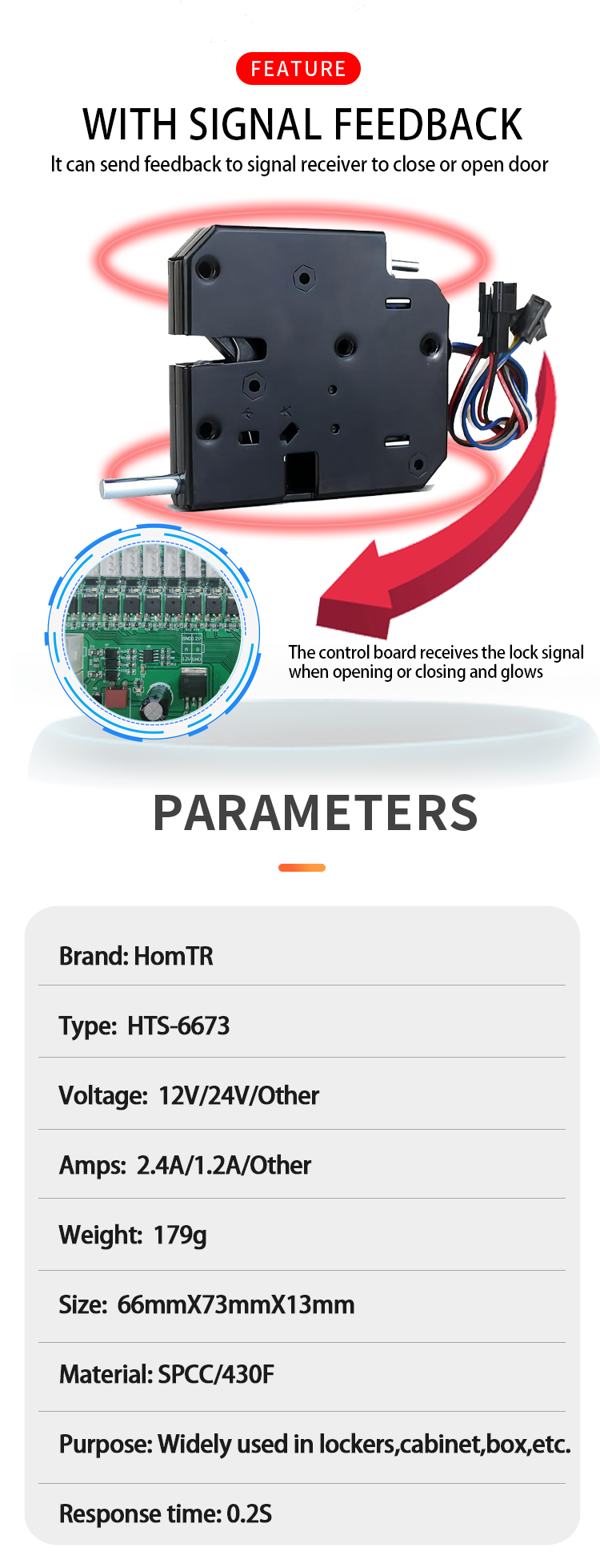 HomTR Factory Mini Electromagnetic Safe Electric Solenoid Latch For Package Cabinet Lock Parcel Locker