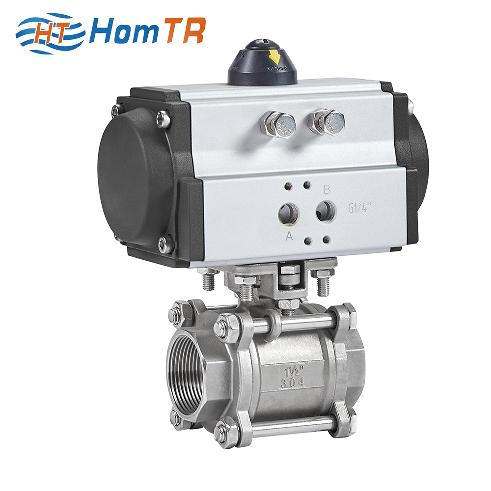 HomTR Electric Sanitary Solenoid 24V Air Ball Valve Actuator Pneumatic Butterfly Control Motorized Valves