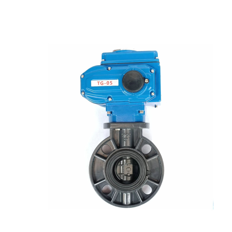 HomTR Ac 220V Safety  Plastic Electric Pvc Valve  Smart Control Gas Water  Industrial Butterfly Valves