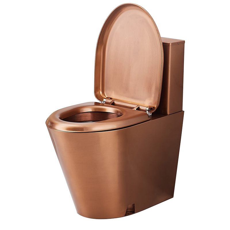 Hot sale  Rose Gold Toilet Stainless steel Deluxe bathroom wc toilet bowl manufacture