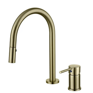 Brass Pull Down Wash Sink Single Handle Bathroom Brushed Gold Basin Faucet Basin Mixer Tap Faucet