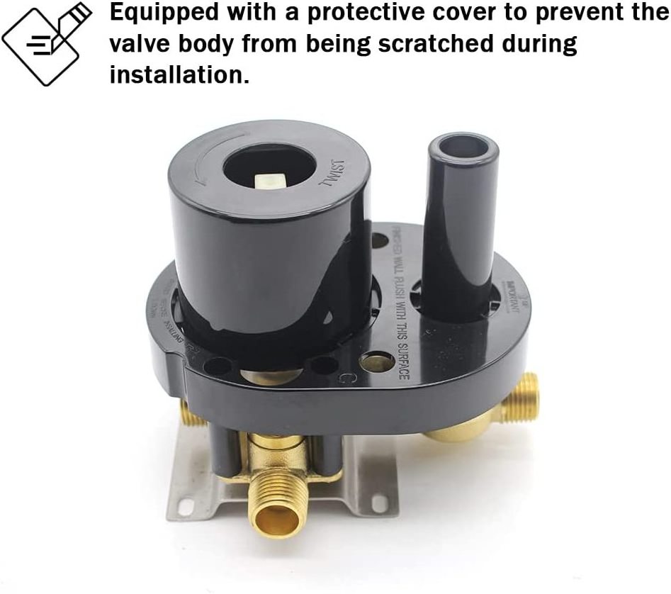 Matte Black Concealed 3 Way Outlet Function Shower Diverter Valve Brass Flow Control Mixer Mixing Rough-In Shower Valve Kit