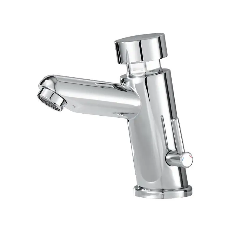 Chrome Brass hot and cold self closing delay' tap basin faucet time delay sink mixer