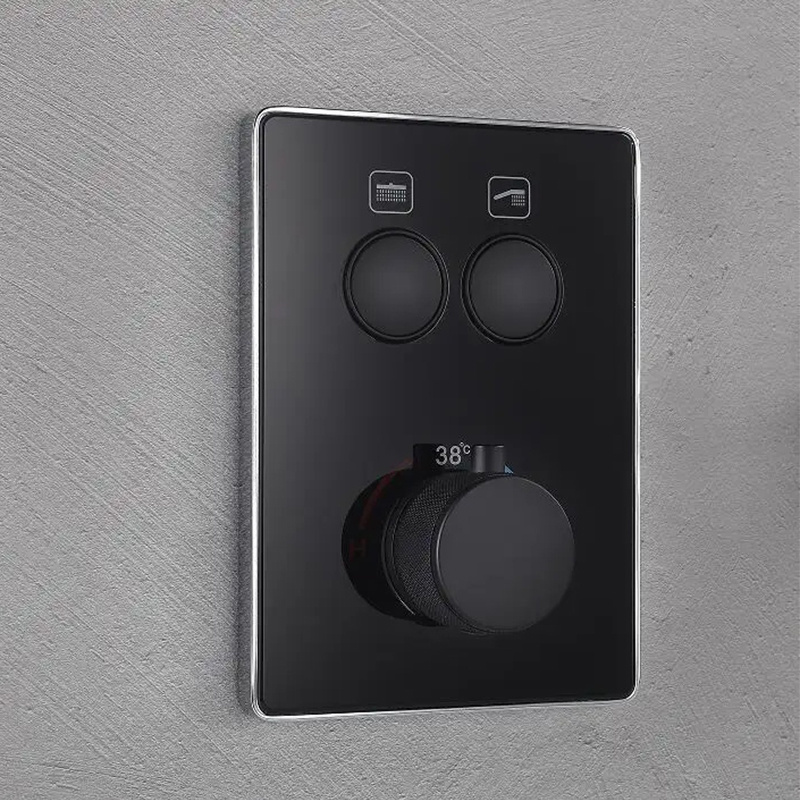 Black Flow Volume Control Vertical Shower Diverter 2 Function Shower Mixing Valve  Two Way Valve  for Bathroom