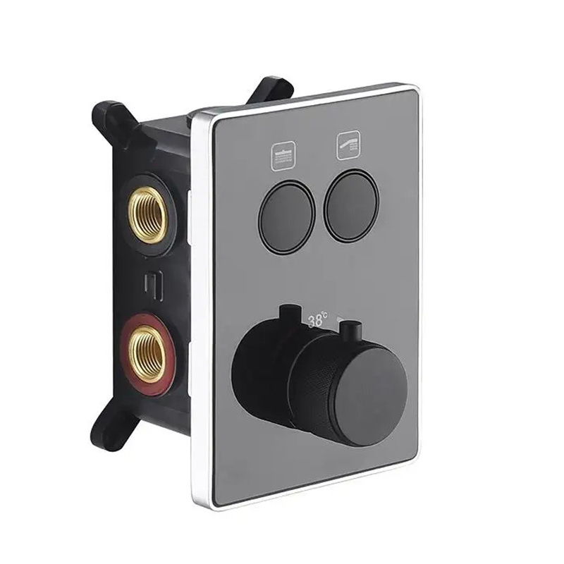 Black Flow Volume Control Vertical Shower Diverter 2 Function Shower Mixing Valve  Two Way Valve  for Bathroom