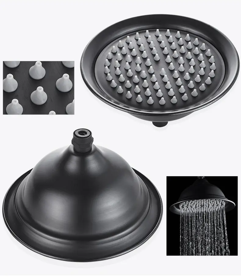 Oil Rubbed Bronze Rain Shower System Set 2 Knobs Mixing 8 Inch Rainfall Shower Head with Handheld Spray Bathroom Shower Faucet