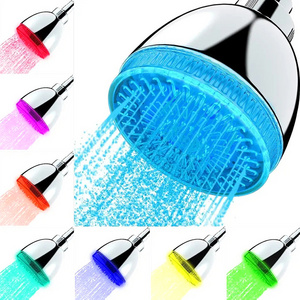 High Pressure Adjustable Rain ShowerHead 7 Color Flash Light Automatically Changing LED Shower Head with Led Lights