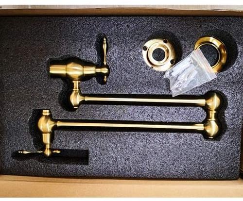 Pot Filler Water Sink Tap Brushed Gold kitchen faucet wall mounted kitchen faucet Rotate Folding Spout H59 Brass Modern