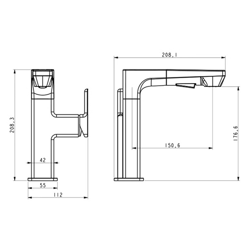 2023 chrome  basin faucet cold hot basin faucet temperature led display modern universal rotary basin faucet