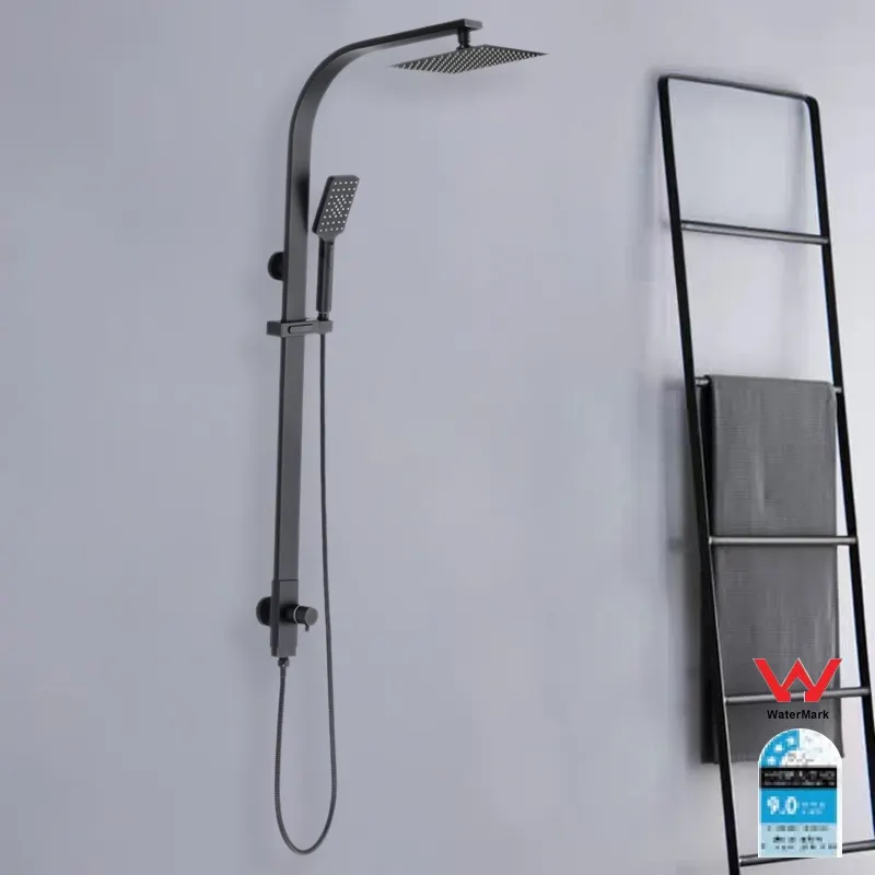 Black exposed 2 functions shower set hot and cold shower faucet