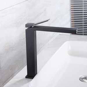 New Matte Black Creative Art Square Sink Faucet Mixer Brass Material Bibcock Bathroom Basin Mixer Tap Faucet