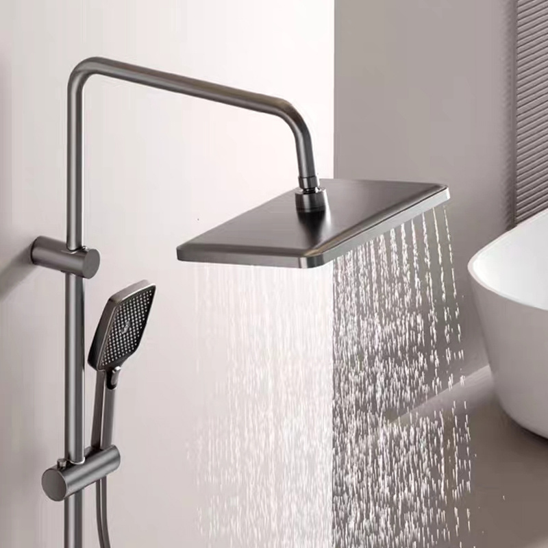 Bathroom Temperature digital display Shower faucet Sets Wall Mounted Exposed classic piano key design rain Shower system set