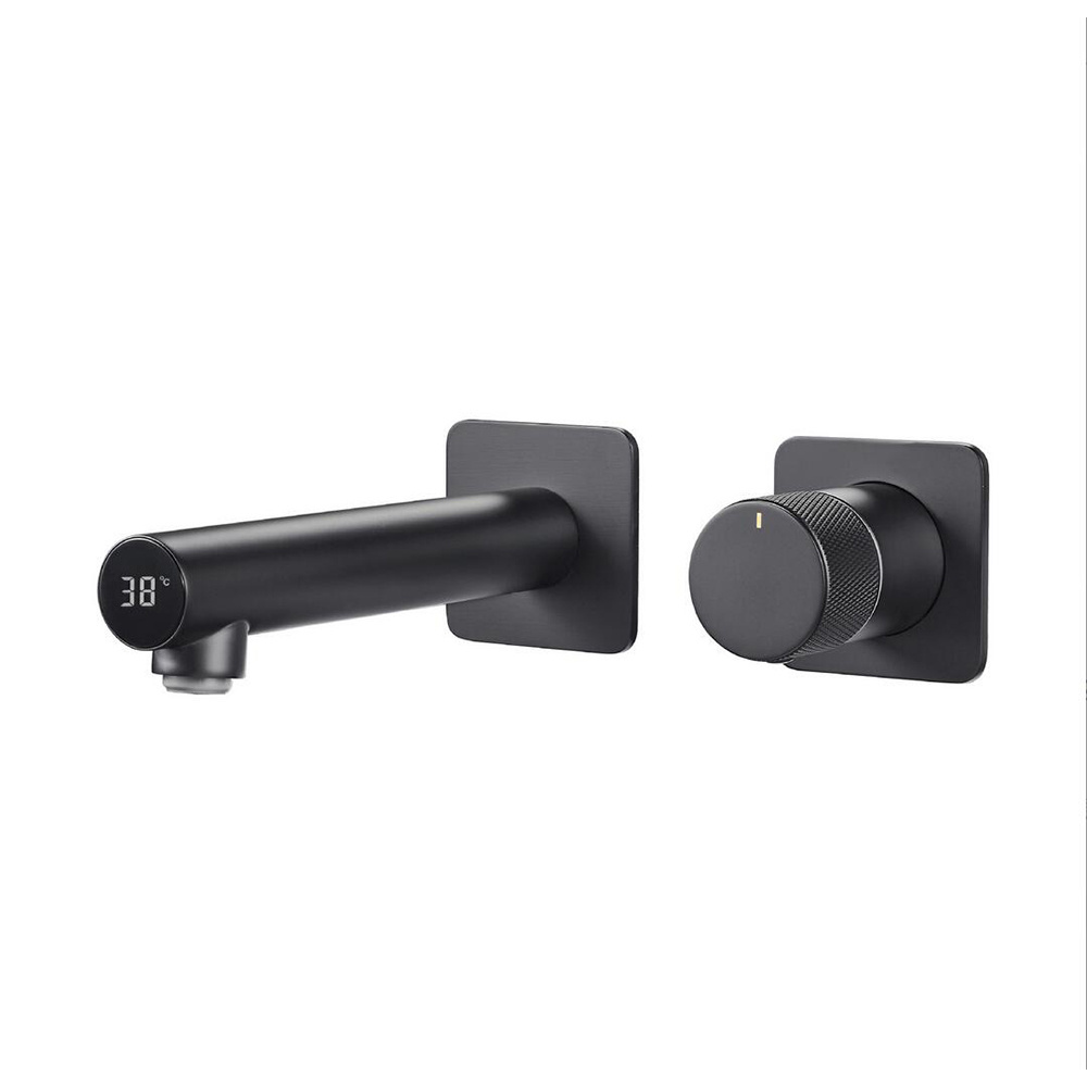 Wall mounted concealed smart Digital display temperature control hot and cold basin tap bathroom mixer faucet