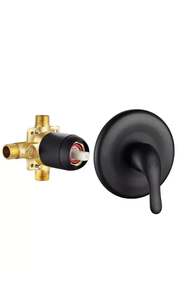 Black Concealed Shower Combo Set with Tub Spout  Bathtub Shower System Single Handle Mixer Trim Kit