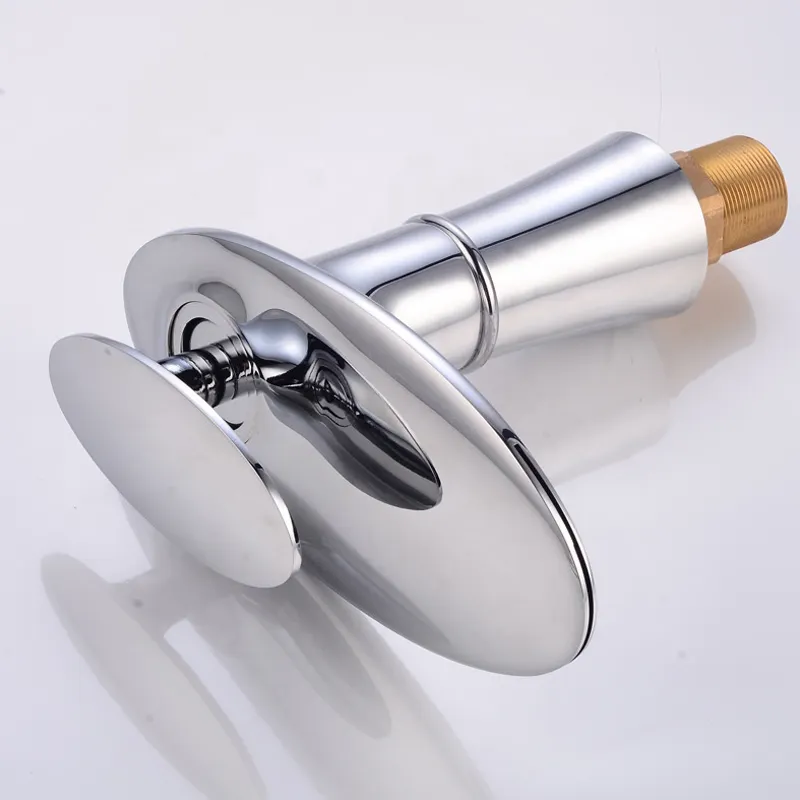 Modern Bathroom Brass Water Mixer Tap White Gold  Waterfall Basin Faucet Hot and Cold Water