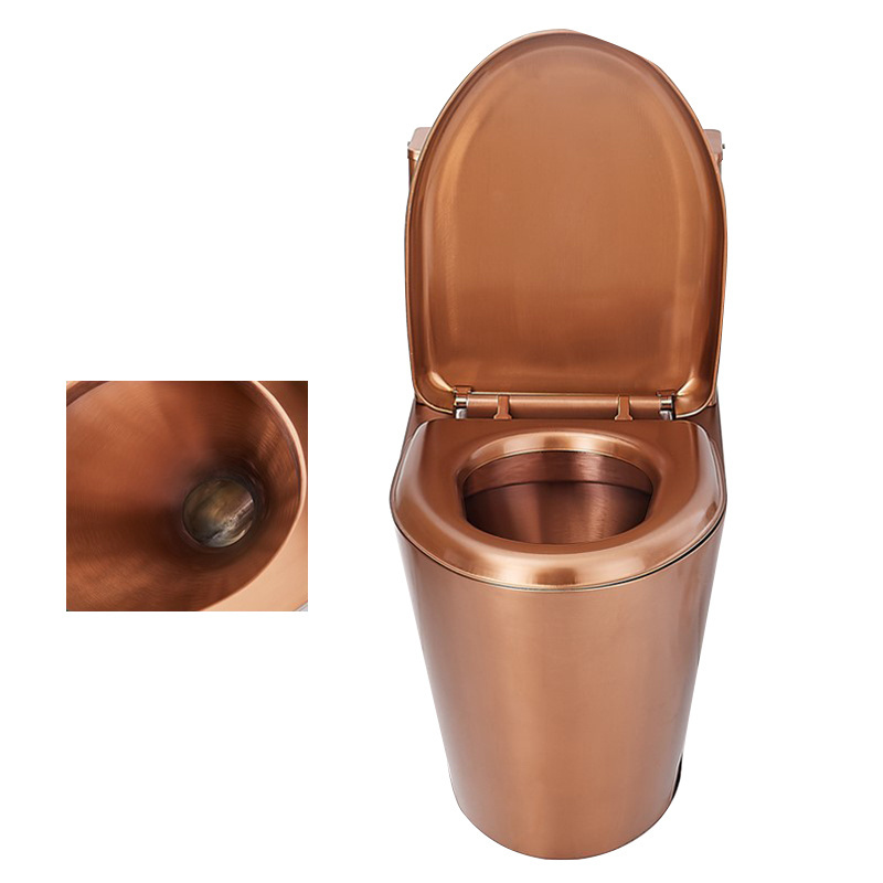 Hot sale  Rose Gold Toilet Stainless steel Deluxe bathroom wc toilet bowl manufacture