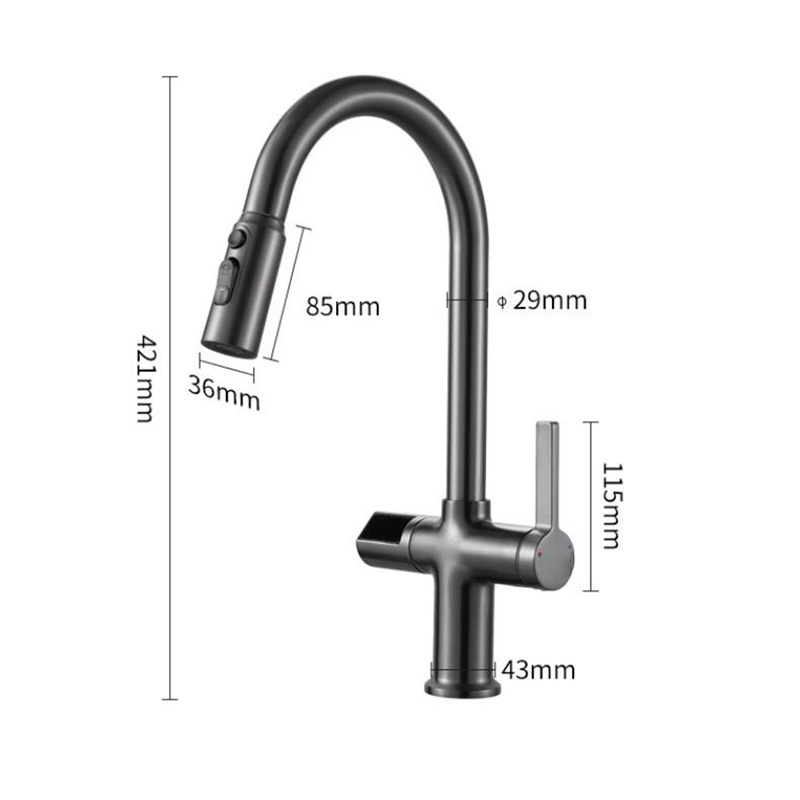 Deck Mounted Smart touchless sensor adjustable kitchen  Faucet Pull Down Spray Kitchen Sink Mixer Tap