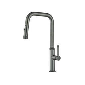 Gray Single Handle faucets tap single hole Gun Black pull out kitchen faucets with Pull Down sprayer