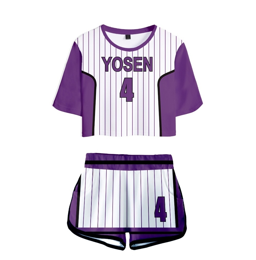 baseball dresses for women striped crop baseball jersey tshirts and shorts set