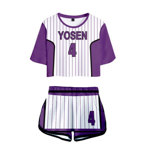 baseball dresses for women striped crop baseball jersey tshirts and shorts set