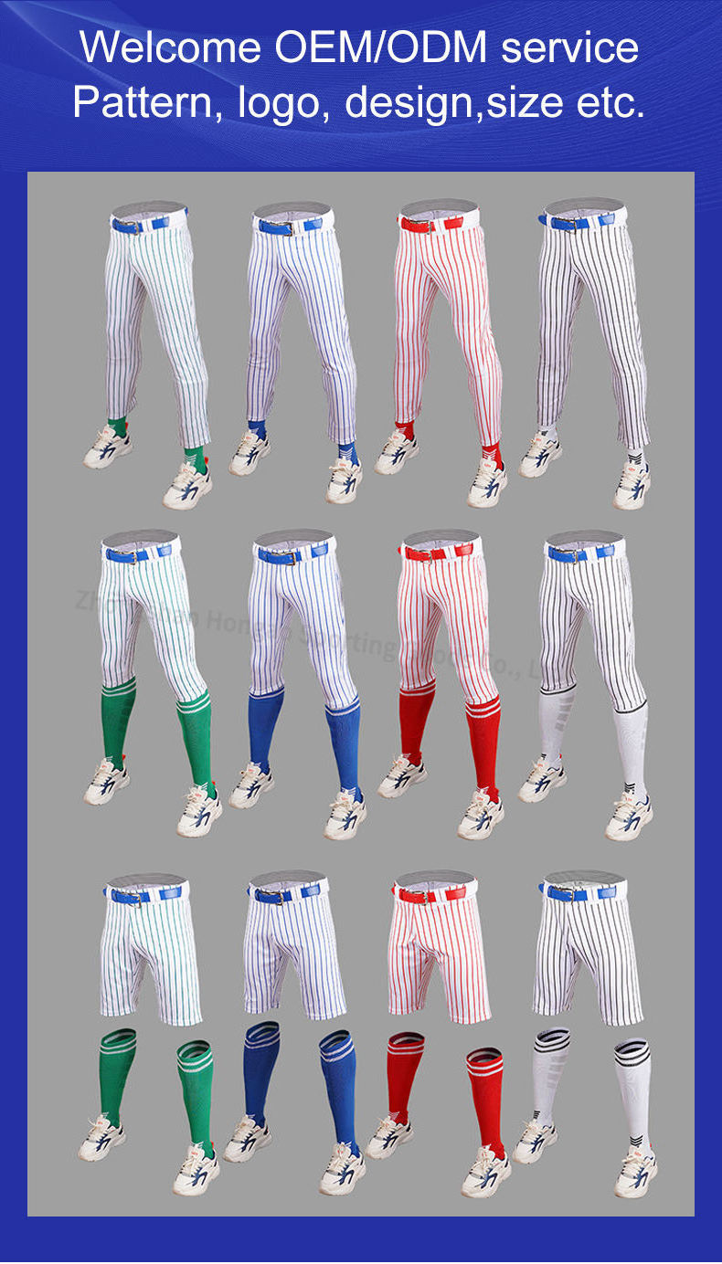 OEM Custom New Design Sublimation navy Baseball Pants gray shorts Wholesale Cropped Baseball Pants